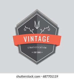 Vintage badge modern retro design label vector