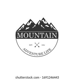 Vintage Badge Of Mountain Expedition Adventure Logo