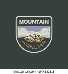 Vintage-Badge-Pflaster-Logo Nationalpark-Illustration