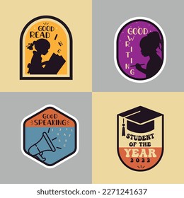 Vintage badge sticker vector design set