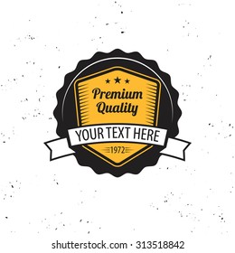 vintage badge template, label, vector illustration