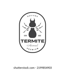 Vintage Badge Termite Insect Logo Design