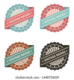 Vintage badge vector design illustration isolated on white background