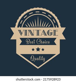 Vintage badge vector illustration design template. Vintage creative badge vector illustration design template. retro badge design. dark background. retro design. badge, label, emblem, seal, stamp