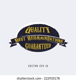 Vintage badge&ribbon set. Vector design elements.