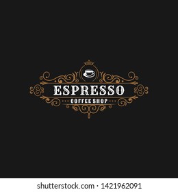vintage badges of coffee, coffee shop and emblems