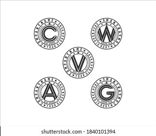 Vintage badges. Emblem premium luxury logo in retro style arrows frames vector template badges collection. Emblem and badge vintage, decoration logotype parts illustration
