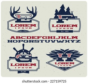 Vintage badges and font