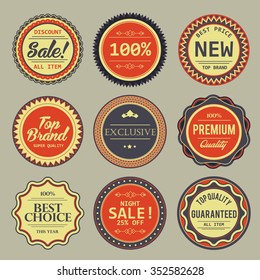 vintage badges and labels