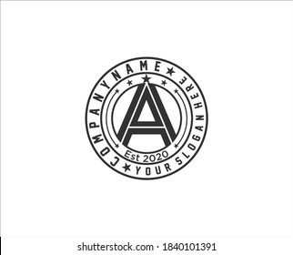 Vintage badges with letter A . Emblem premium luxury logo in retro style arrows frames vector template badges collection. Emblem and badge vintage, decoration logotype parts illustration