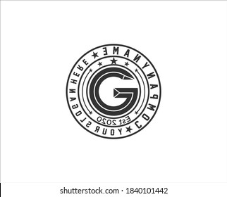 Vintage badges with letter G . Emblem premium luxury logo in retro style arrows frames vector template badges collection. Emblem and badge vintage, decoration logotype parts illustration