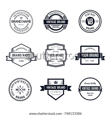 Vintage Badges Logo Template Vector Set