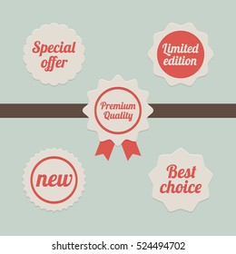 Vintage badges set. Vector illustration