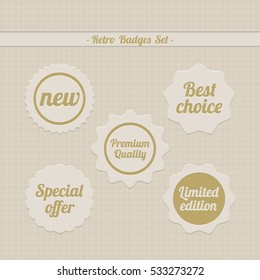Vintage badges set. Vector illustration