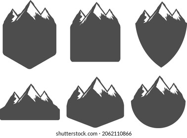 Vintage badges with snow mountains for Logos