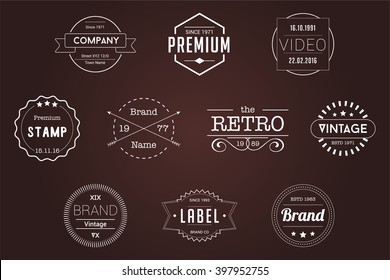 Retro Vintage Insignias Logotypes Set Vector Stock Vector (Royalty Free ...