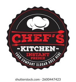 vintage badge-style logo for Chef's Kitchen