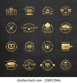 Vintage bakery badges, labels and logos. Vector illustration for your design