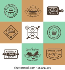 Vintage bakery badges, labels and logos. Vector illustration for your design