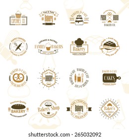 Vintage bakery badges, labels and logos. Vector illustration for your design