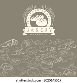 Vintage bakery banners, bread vector set, Bakery logo.