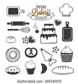 Vintage Bakery Elements For Your Illustration Design