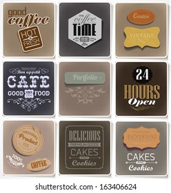 Vintage bakery labels and typography/old paper/ coffee shop, cafe, menu design elements, calligraphic