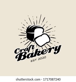 einfache, hausgemachte Badge Logo Vorlage. Design-Inspiration für die Vektorillustration und das Design von Bio-Backwaren