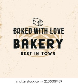 Vintage Bakery Logo Design, Cupcakes and Bread, Coffee Shop Label