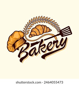 vintage bakery logo design. quinoa, chef's hat and bread, perfect for bakery, label or bread making production.