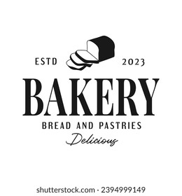 vintage bakery logo emblem, badge, label. vector illustration. handmade