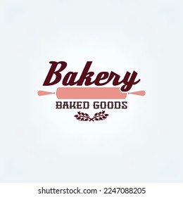 Vintage bakery logo sample template
