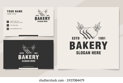 Vintage bakery logo template monogram style