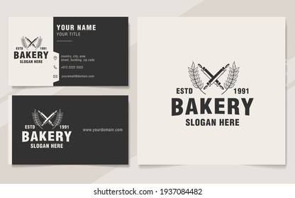 Vintage bakery logo template monogram style