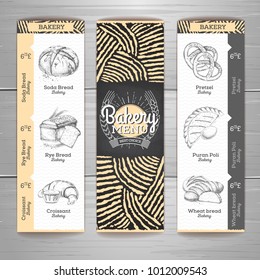 Vintage bakery menu design. Restaurant menu