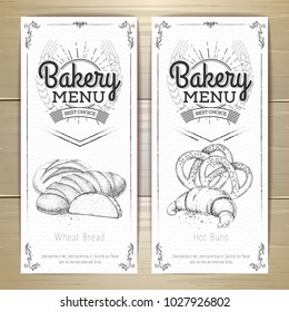 Vintage bakery menu design. Restaurant menu. Document template