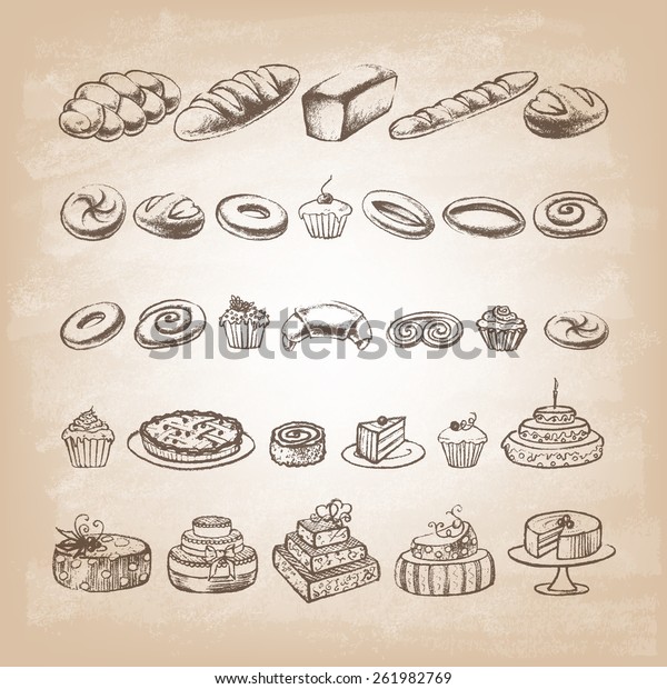 Affiche De Boulangerie Vintage Dessin Libre Image Vectorielle De Stock Libre De Droits 261982769