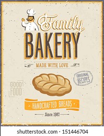 Vintage Bakery Poster. Vector Illustration.