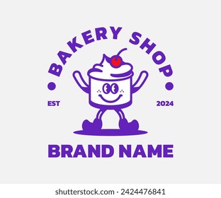 Vintage bakery shop character free vector