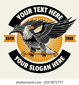 Vintage Bald Eagle Tshirt Template Design