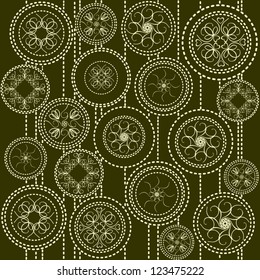 Vintage Ball Silhouettes on Brown Background, Vector Version