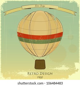 Vintage Balloon Retro card - Vector Illustration