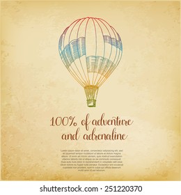Vintage Balloon,vector hand drawing
