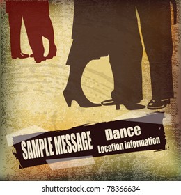 Vintage Ballroom Dance vector flyer, for an event or Dance School