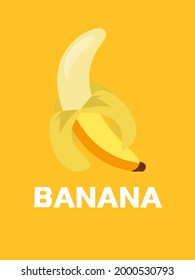 Vintage Banana poster design with vector banana character.