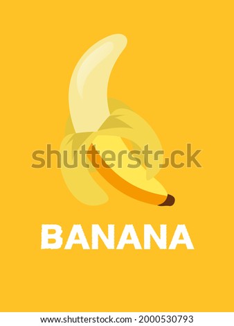 Vintage Banana poster design with vector banana character.
