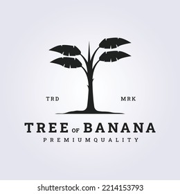 vintage banana tree vector logo illustration design
