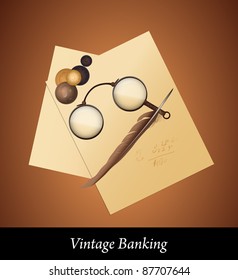 vintage banking illustration