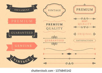 Vektorgrafiken für Vintage-Banner und Design-Elemente