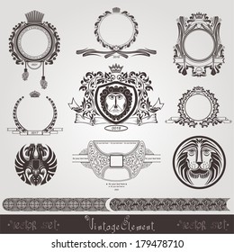 vintage banner and element set